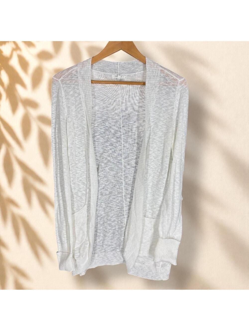 Maurices Cardigan Women XS Gray Open Front Long Sleeve Knit Pockets Cotton
